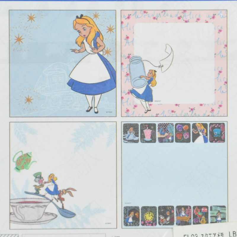 Afternoon Tea Square Memo Pad x Disney - Alice in Wonderland [FL03] - Light Blue